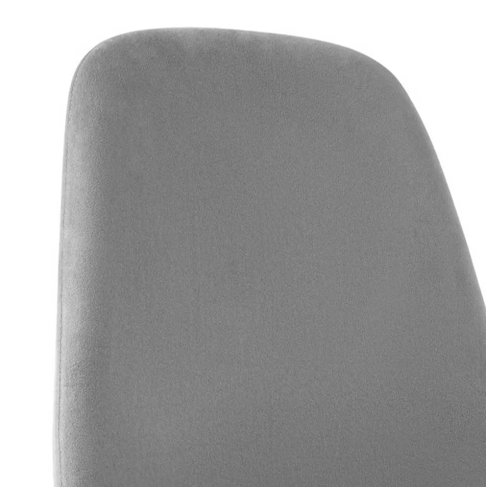 Höhenverstellbarer Bürostuhl in Hellgrau Samt - Renato