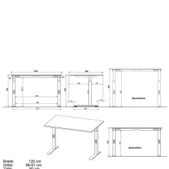 Höhenverstellbarer Bürotisch in vier Größen - Tila