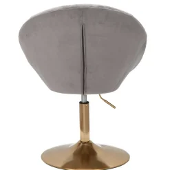 Höhenverstellbarer Samtsessel in Grau - Ashesha