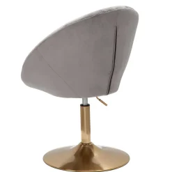 Höhenverstellbarer Samtsessel in Grau - Ashesha