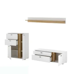 Highboard & TV Lowboard & Wandboard Set - Racelyn (dreiteilig)