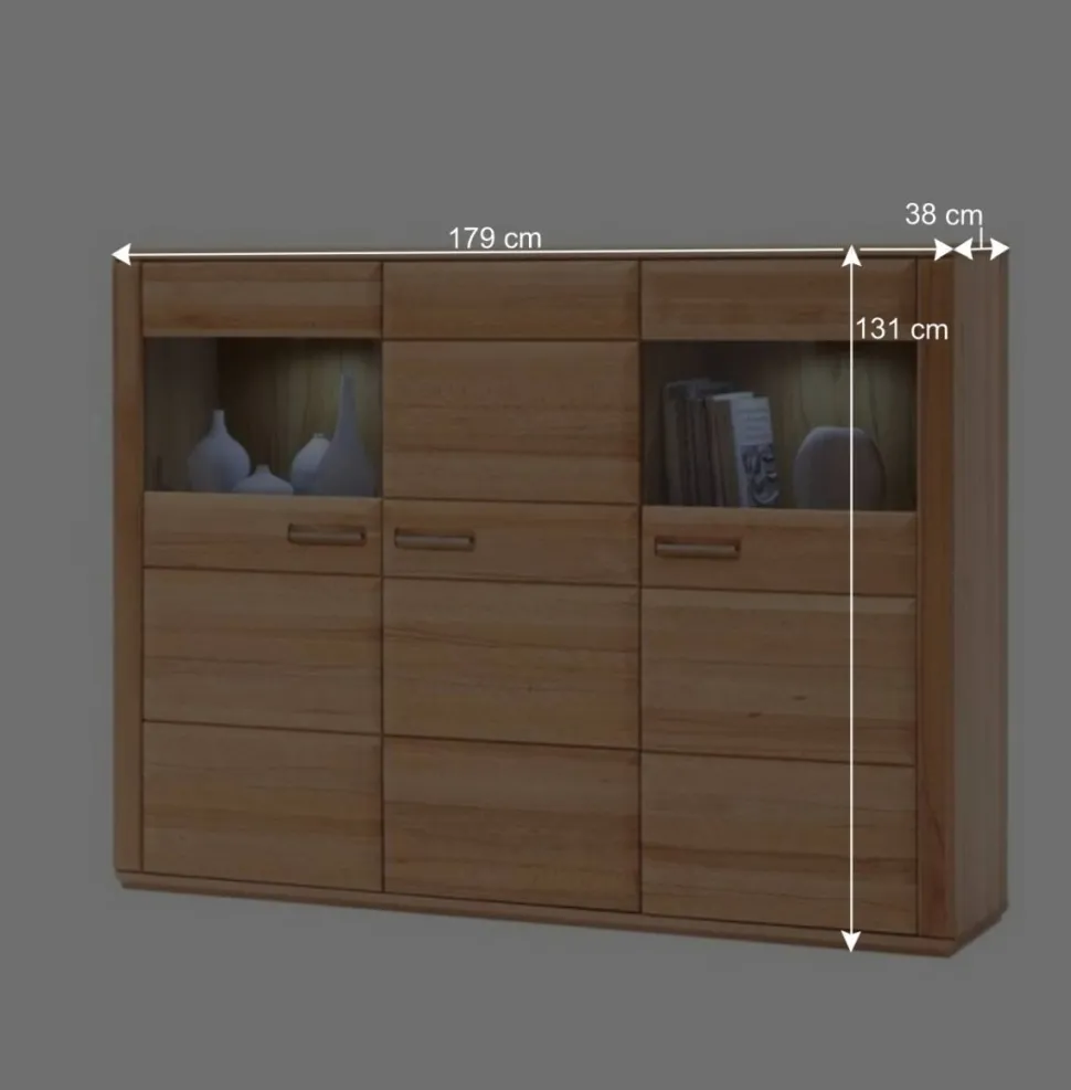 Highboard Athias aus Kernbuche