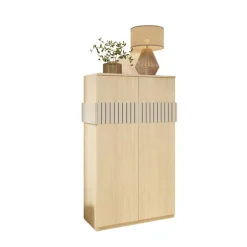 Highboard für Schuhe in Naturfarben Holzoptik - Ragusca