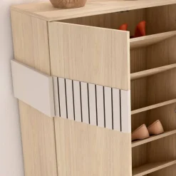 Highboard für Schuhe in Naturfarben Holzoptik - Ragusca