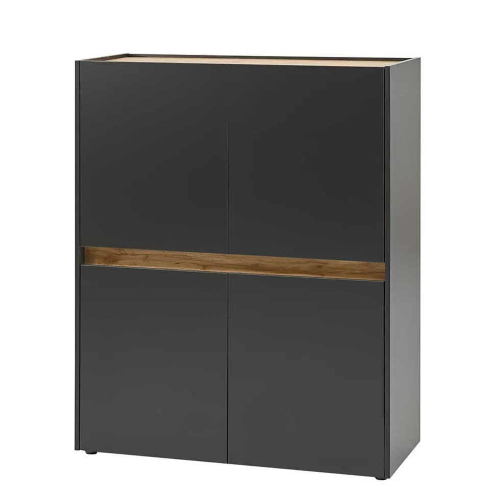 Highboard in Anthrazit & Wildeiche Dekor - Ahilav