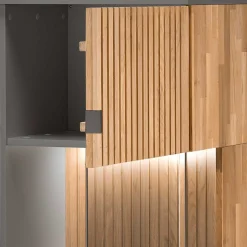 Highboard in Eiche Bianco und Anthrazit - Cruzca I