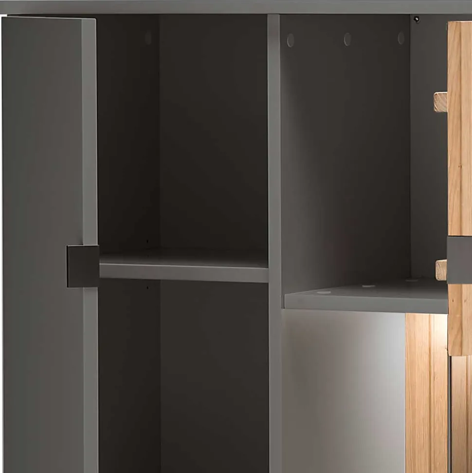 Highboard in Eiche Bianco und Anthrazit - Cruzca I