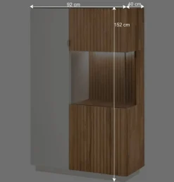 Highboard in Weiß und Eiche Bianco - Miloris