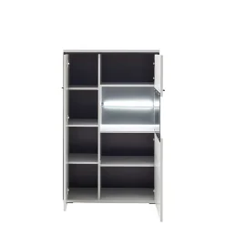 Highboard in Weiß und Schwarzgrau - Loazin