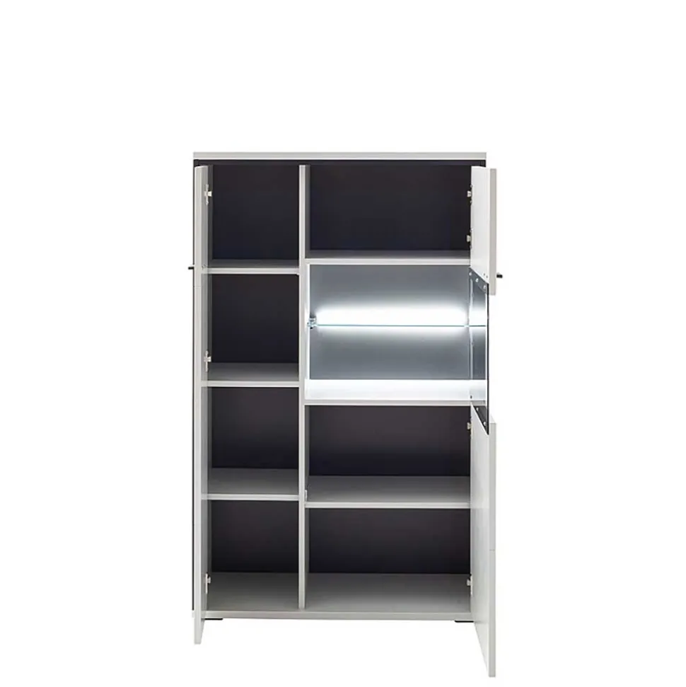 Highboard in Weiß und Schwarzgrau - Loazin