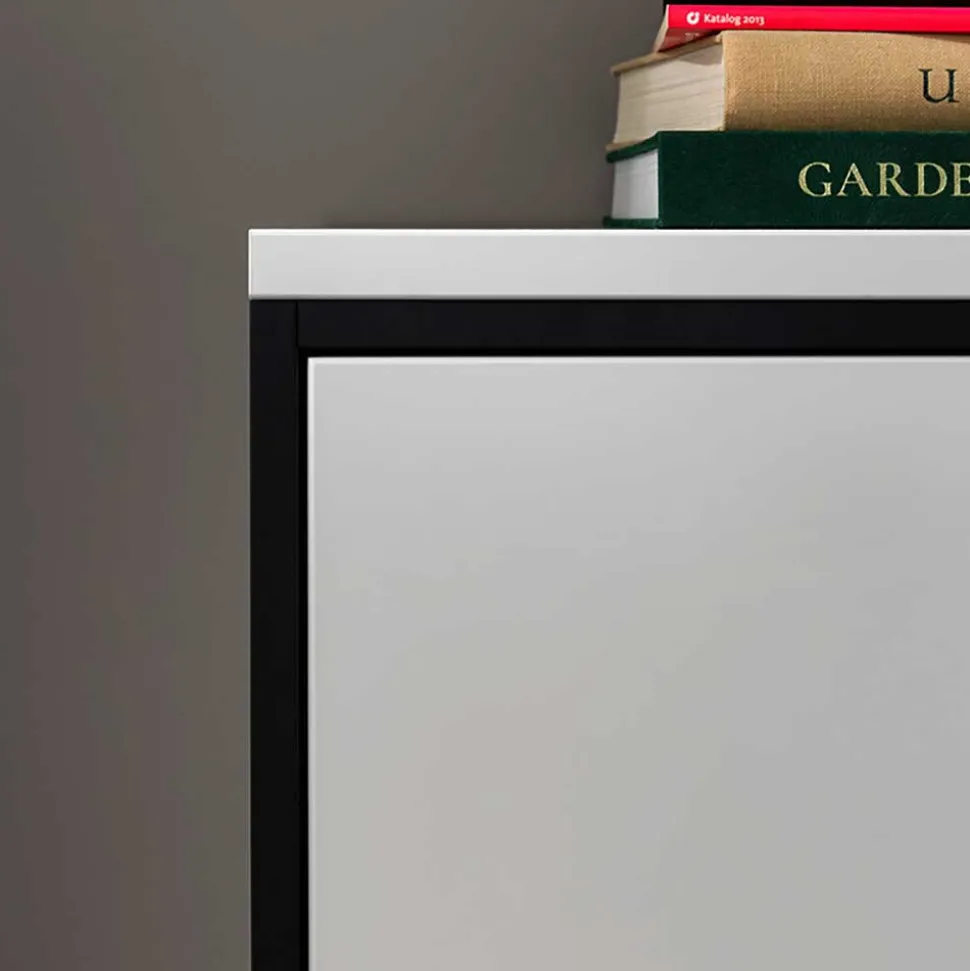 Highboard in Weiß und Schwarzgrau - Loazin