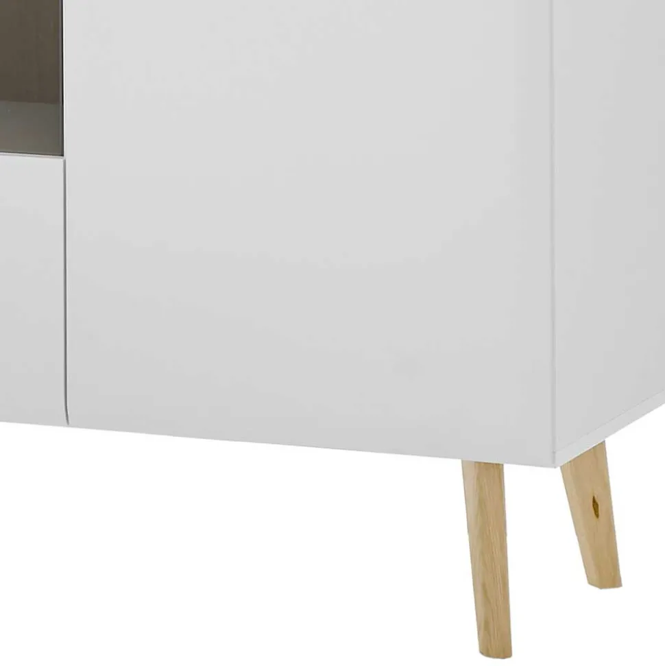 Highboard mit Glas im Skandi Design - Ginko