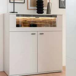 Highboard mit Glas Klappe & zwei Türen - Apulco
