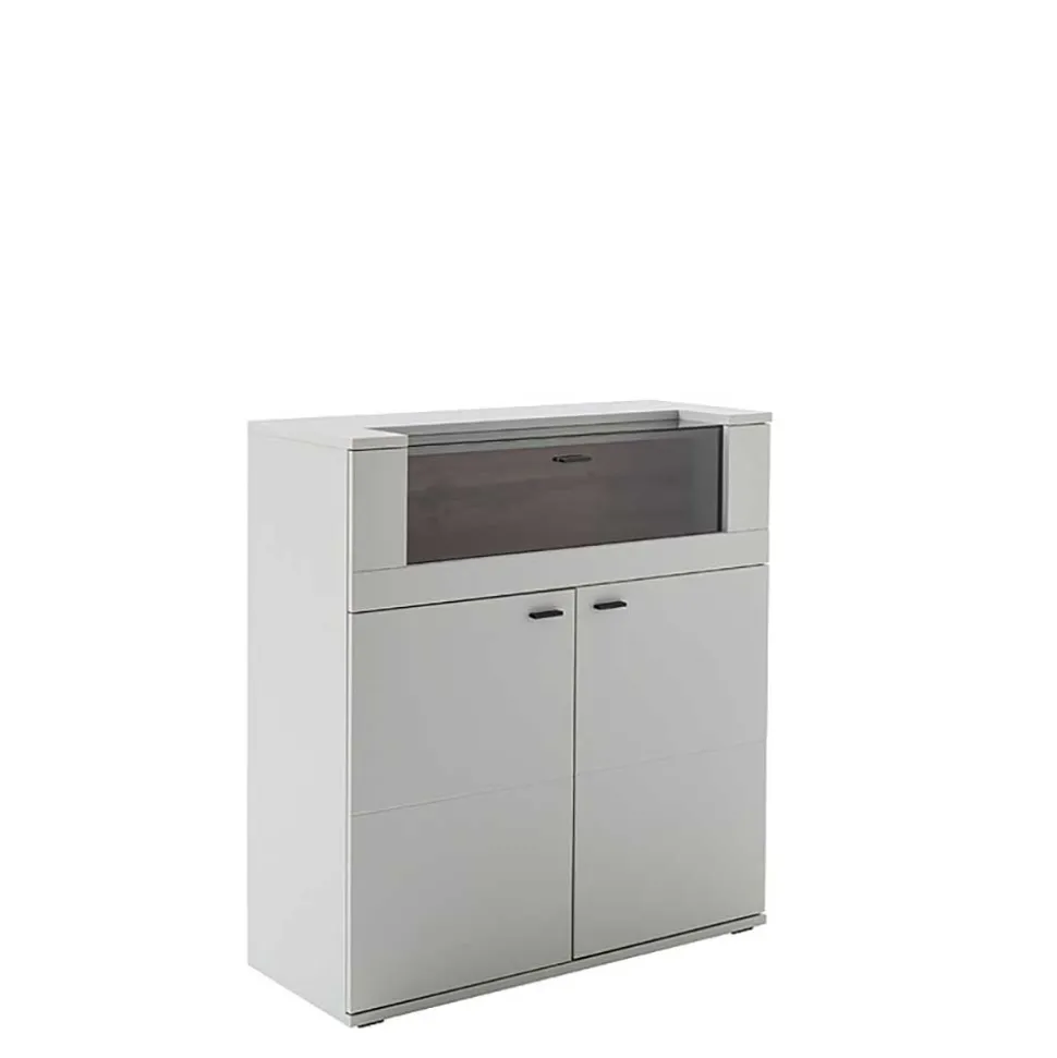 Highboard mit Glas Klappe & zwei Türen - Apulco