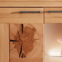 Highboard mit Glaseinsatz aus geölter Kernbuche - Sarosca