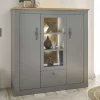 Highboard mit Glaseinsatz mit Metallgriffen - Buleta
