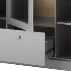 Highboard mit Glaseinsatz mit Metallgriffen - Buleta