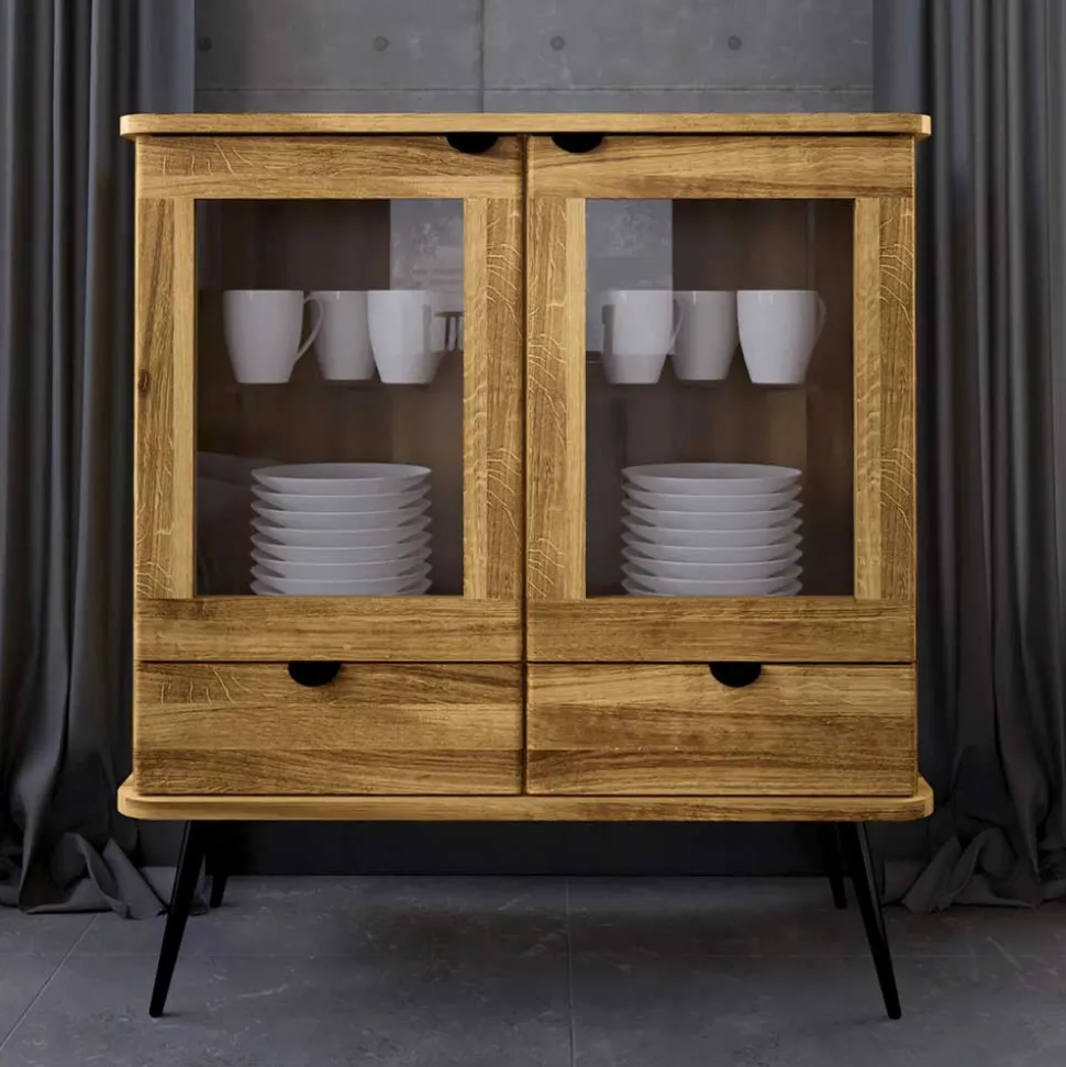 Highboard mit Glastüren mit zwei Schubladen - Casarius