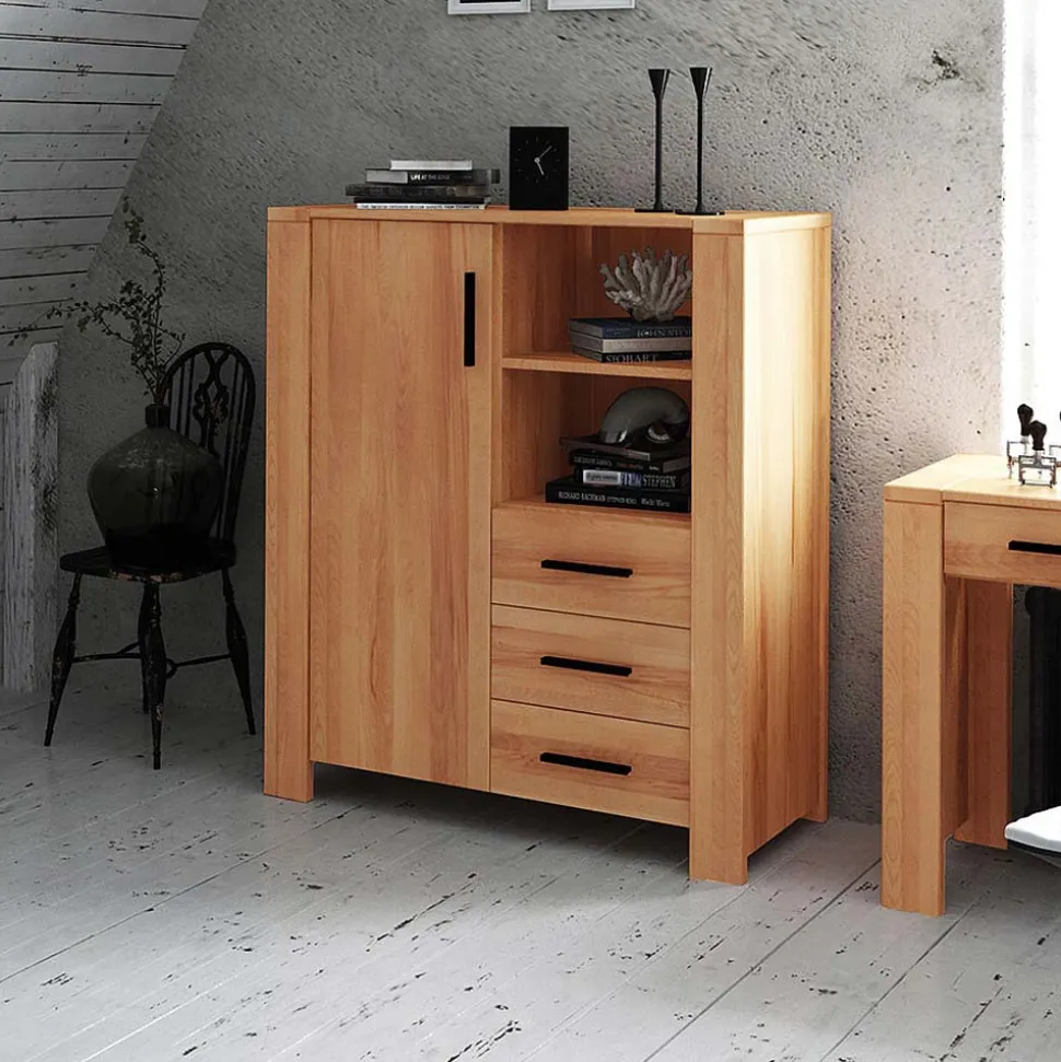 Highboard Mosniak aus Kernbuche Massivholz