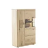 Highboard Vitrine aus hellem Asteiche Massivholz - Losiamos
