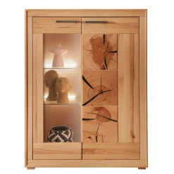 Highboard Vitrine aus Kernbuche Massivholz - Sarosca