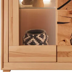 Highboard Vitrine aus Kernbuche Massivholz - Sarosca