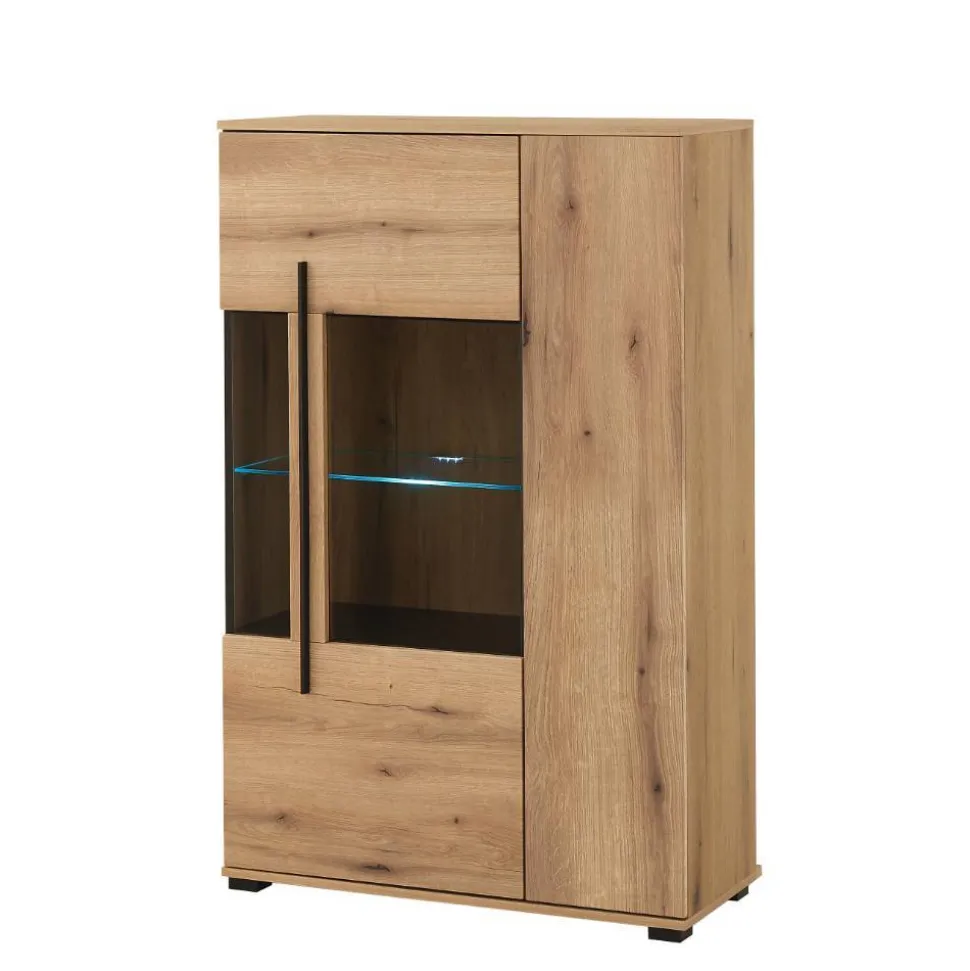 Highboard Vitrine in Eiche Dekor - Brocus