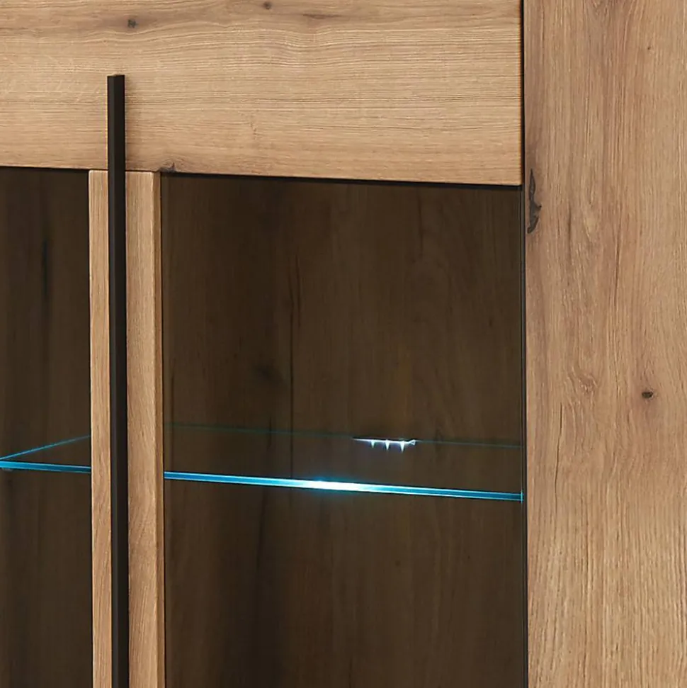 Highboard Vitrine in Eiche Dekor - Brocus