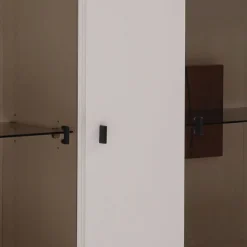 Highboard Vitrine in Soft White und Wildeiche - Yordyn