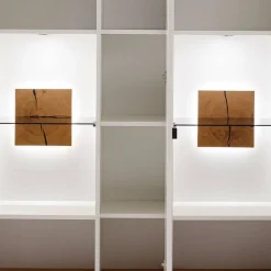 Highboard Vitrine in Soft White und Wildeiche - Yordyn