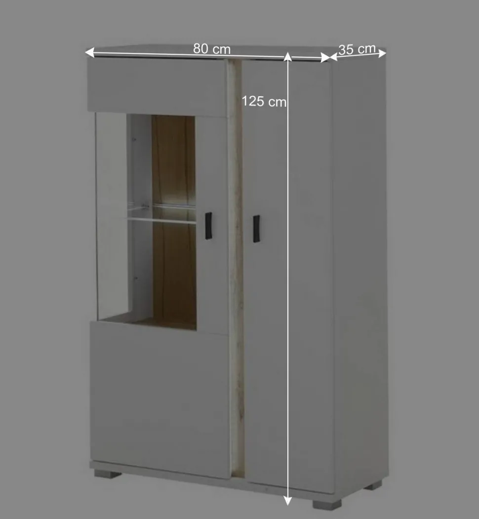 Highboard Vitrine mit LED Beleuchtung - Racelyn