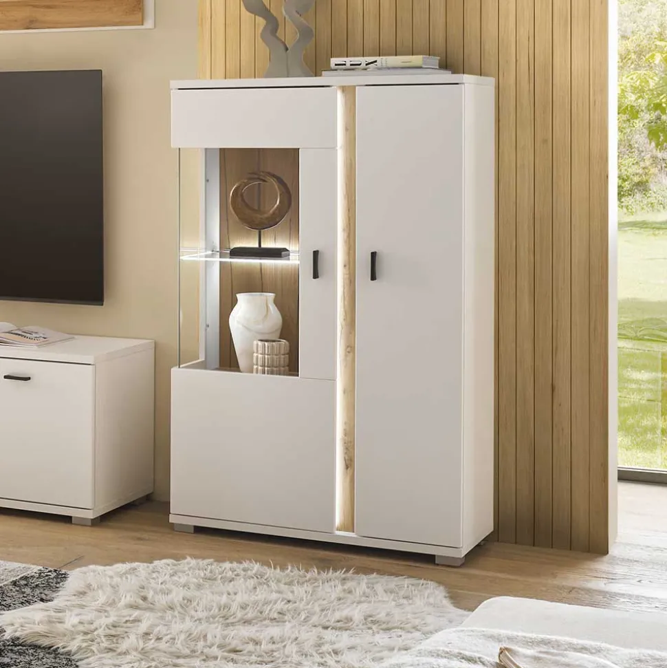 Highboard Vitrine mit LED Beleuchtung - Racelyn