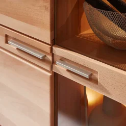 Highboard Vitrinenschrank aus Kernbuche massiv - Amyonta