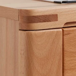 Highboard Vitrinenschrank aus Kernbuche massiv - Amyonta
