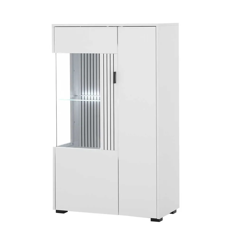 Highboard-Vitrine in Weiß - Dualkos