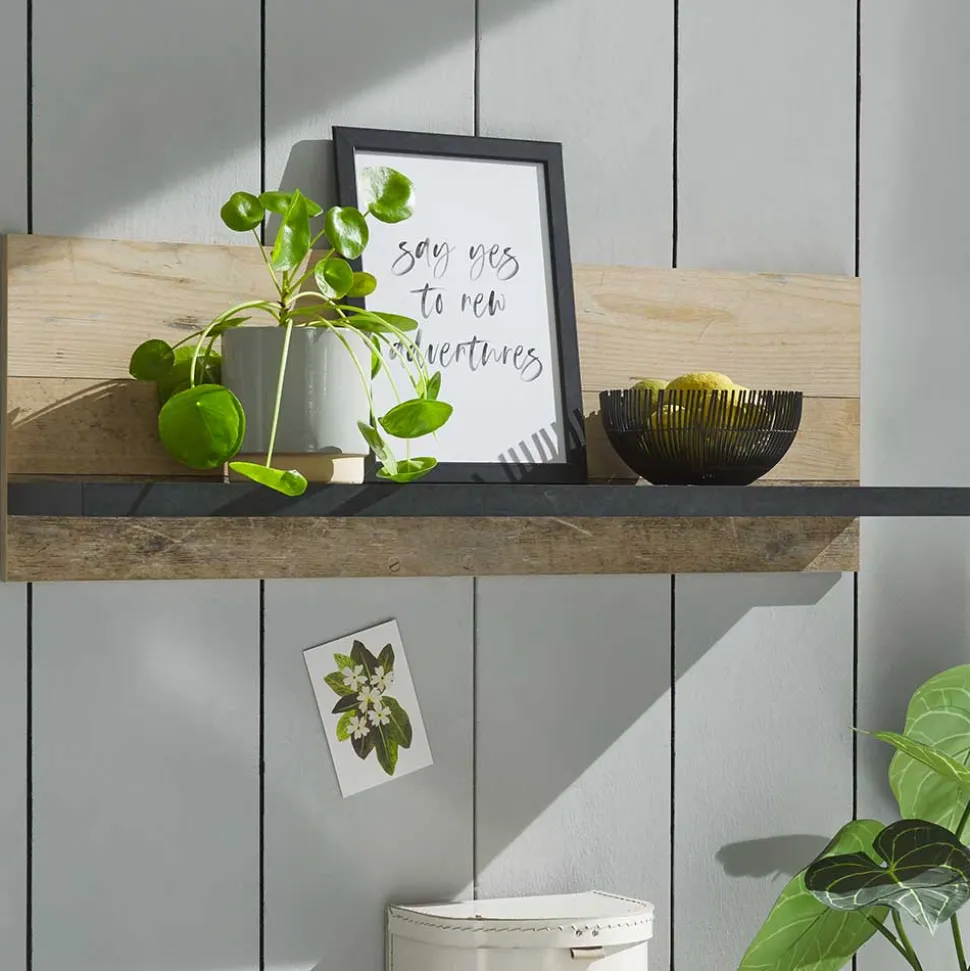 Hängeboard in Holz verwittert & Anthrazit - Garisa