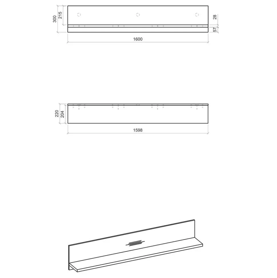 Hängeboard in Holz verwittert & Anthrazit - Garisa