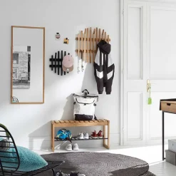 Hänge-Garderobe aus Eichenholz Leisten - Gangizo