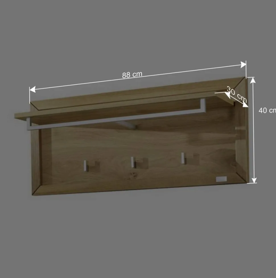 Hängegarderobe Natrius aus Wildeiche Massivholz