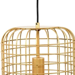 Hängelampe aus Gitter-Lampenschirm in Gold - Salmasion