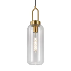 Hängelampe mit Schirm aus Klarglas - Johny