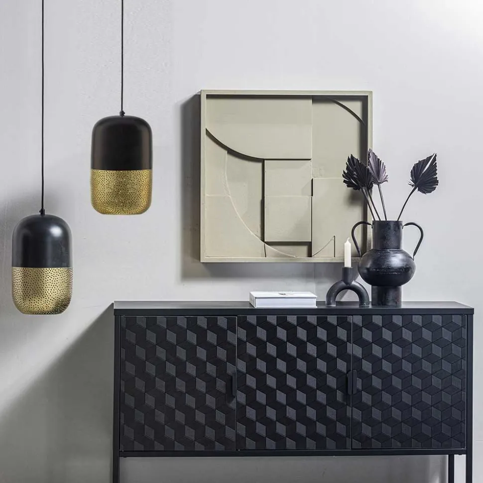 Hängelampen in Schwarz & Messing - Dirava (2er Set)