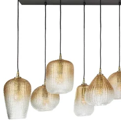 Hängeleuchte aus getöntem Glas in Bernstein - Gestina