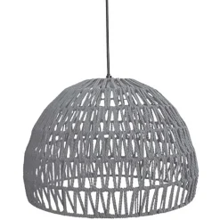 Hängeleuchte aus grauem Kordelgeflecht - Elfrid