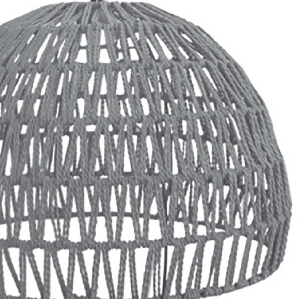 Hängeleuchte aus grauem Kordelgeflecht - Elfrid