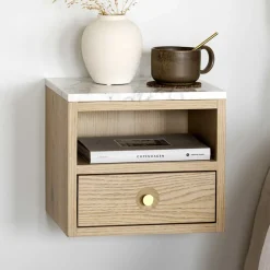 Hänge-Nachtkommode in Eiche White Wash - Loppa