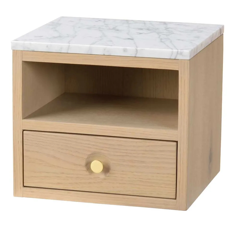 Hänge-Nachtkommode in Eiche White Wash - Loppa