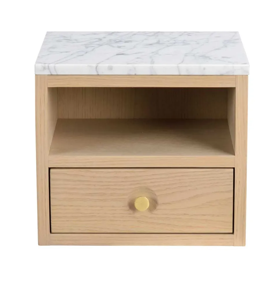 Hänge-Nachtkommode in Eiche White Wash - Loppa