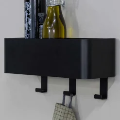 Hängende Ablage mit drei Haken aus Stahl - Lejavra