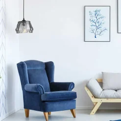 Hängende Lampe in Grau Glasschirm - Rodena